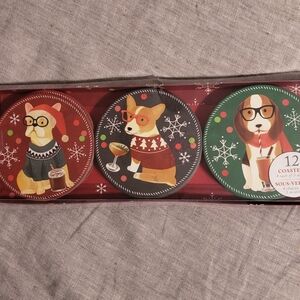 Dog Christmas Coasters Molly+Rex 12 Christmas Hippster Coasters Dept 56